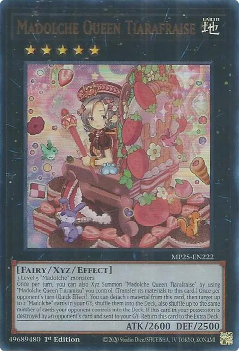 Madolche Queen Tiarafraise MP25-EN222 Yu-Gi-Oh card from 2025 Mega-Pack