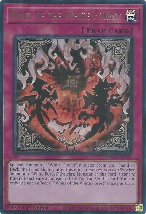 Woes of the White Forest MP25-EN231 Yu-Gi-Oh card from 2025 Mega-Pack