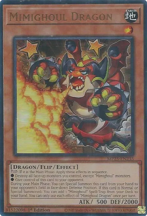 Mimighoul Dragon MP25-EN235 Yu-Gi-Oh card from 2025 Mega-Pack