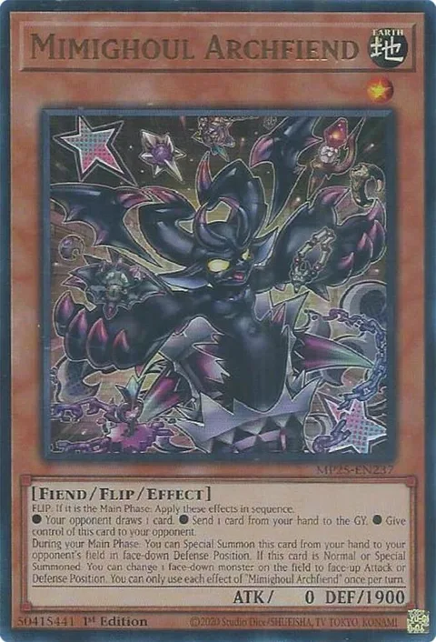 Mimighoul Archfiend MP25-EN237 Yu-Gi-Oh card from 2025 Mega-Pack
