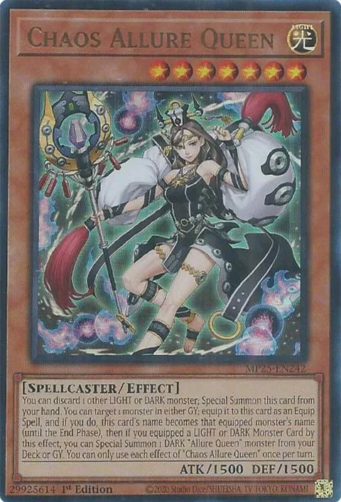 Chaos Allure Queen MP25-EN242 Yu-Gi-Oh card from 2025 Mega-Pack