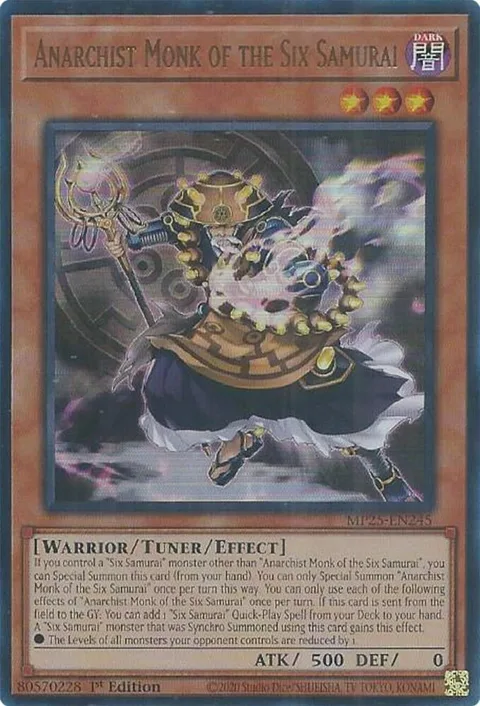 Anarchist Monk of the Six Samurai MP25-EN245 Yu-Gi-Oh card from 2025 Mega-Pack