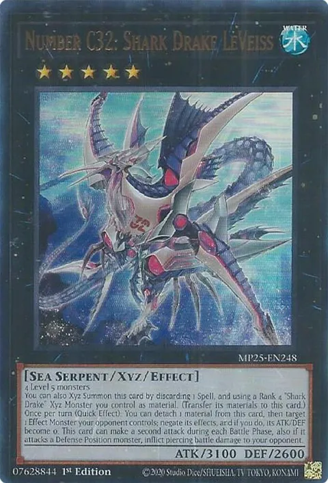 Number C32: Shark Drake LeVeiss MP25-EN248 Yu-Gi-Oh card from 2025 Mega-Pack