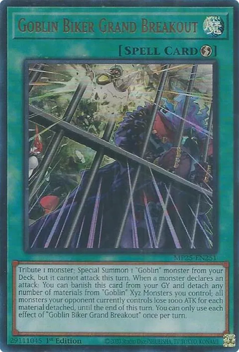 Goblin Biker Grand Breakout MP25-EN251 Yu-Gi-Oh card from 2025 Mega-Pack