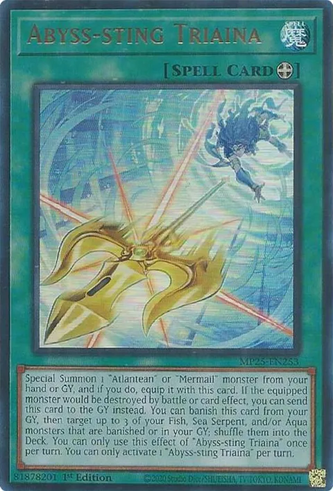 Abyss-sting Triaina MP25-EN253 Yu-Gi-Oh card from 2025 Mega-Pack