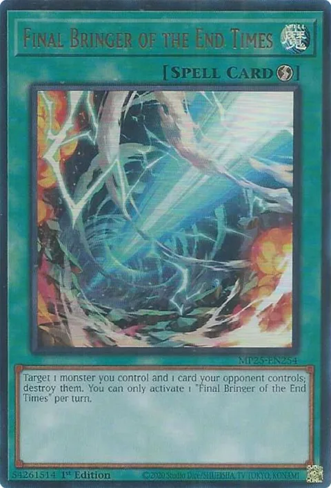Final Bringer of the End Times MP25-EN254 Yu-Gi-Oh card from 2025 Mega-Pack