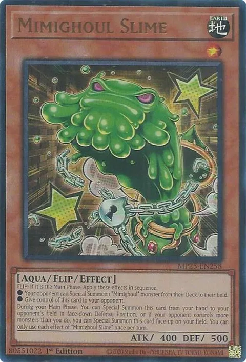 Mimighoul Slime MP25-EN258 Yu-Gi-Oh card from 2025 Mega-Pack