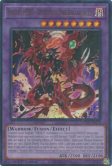 Destiny HERO - Destroyer Phoenix Enforcer MP25-EN273 Yu-Gi-Oh card from 2025 Mega-Pack