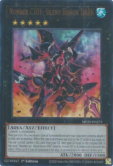 Number C101: Silent Honor DARK MP25-EN275 Yu-Gi-Oh card from 2025 Mega-Pack