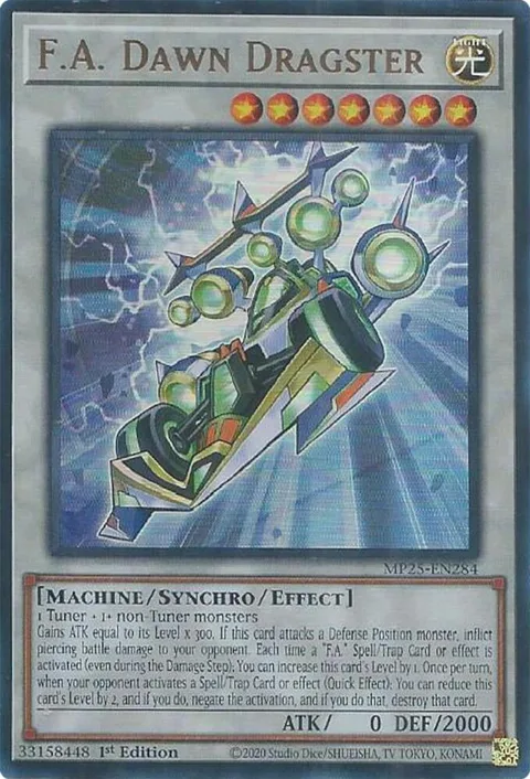 F.A. Dawn Dragster MP25-EN284 Yu-Gi-Oh card from 2025 Mega-Pack