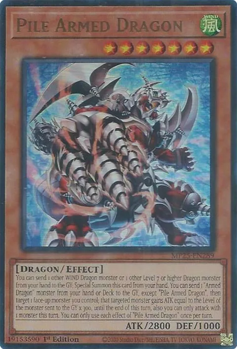 Pile Armed Dragon MP25-EN289 Yu-Gi-Oh card from 2025 Mega-Pack