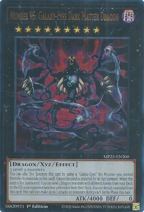 Number 95: Galaxy-Eyes Dark Matter Dragon MP25-EN300 Yu-Gi-Oh card from 2025 Mega-Pack