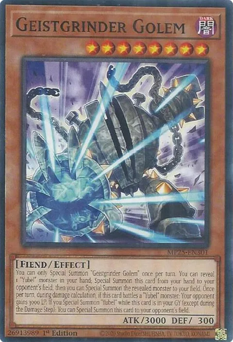 Geistgrinder Golem MP25-EN301 Yu-Gi-Oh card from 2025 Mega-Pack