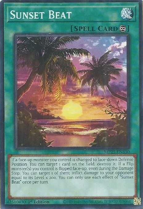 Sunset Beat MP25-EN330 Yu-Gi-Oh card from 2025 Mega-Pack