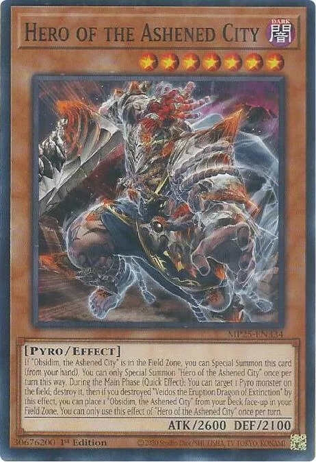 Hero of the Ashened City MP25-EN334 Yu-Gi-Oh card from 2025 Mega-Pack