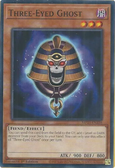Three-Eyed Ghost MP25-EN338 Yu-Gi-Oh card from 2025 Mega-Pack