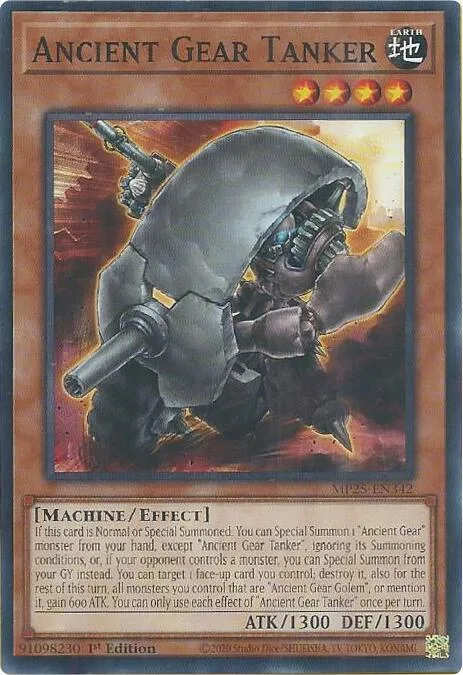 Ancient Gear Tanker MP25-EN342 Yu-Gi-Oh card from 2025 Mega-Pack