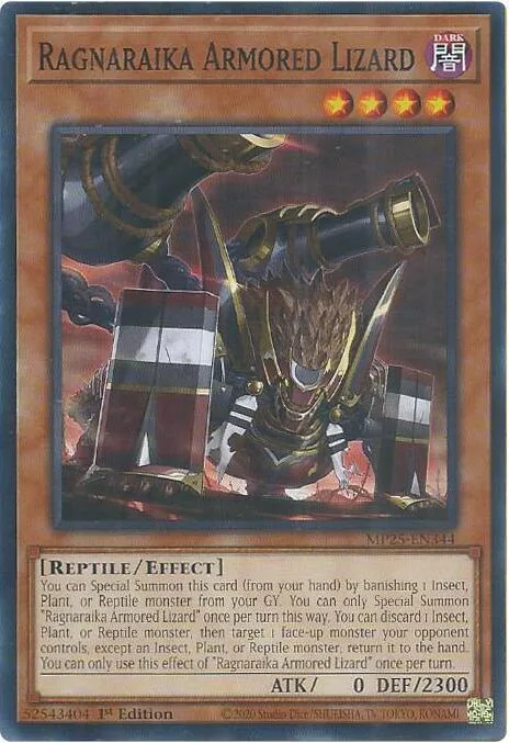 Ragnaraika Armored Lizard MP25-EN344 Yu-Gi-Oh card from 2025 Mega-Pack