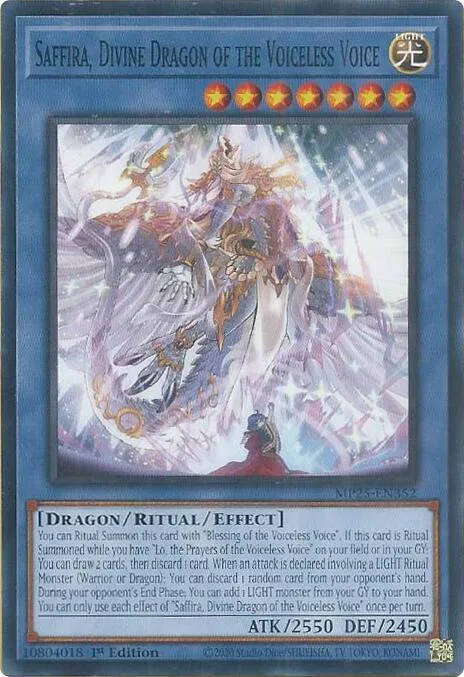 Saffira, Divine Dragon of the Voiceless Voice MP25-EN352 Yu-Gi-Oh card from 2025 Mega-Pack