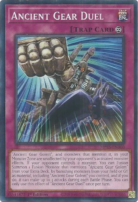 Ancient Gear Duel MP25-EN360 Yu-Gi-Oh card from 2025 Mega-Pack