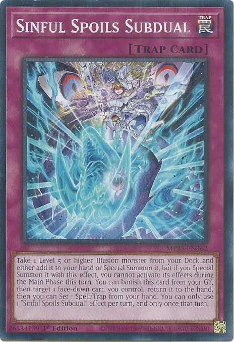 Sinful Spoils Subdual MP25-EN362 Yu-Gi-Oh card from 2025 Mega-Pack