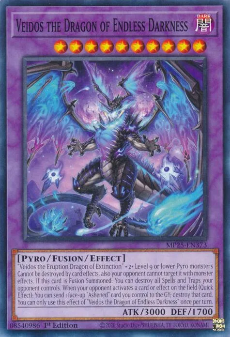 Veidos the Dragon of Endless Darkness MP25-EN373 Yu-Gi-Oh card from 2025 Mega-Pack