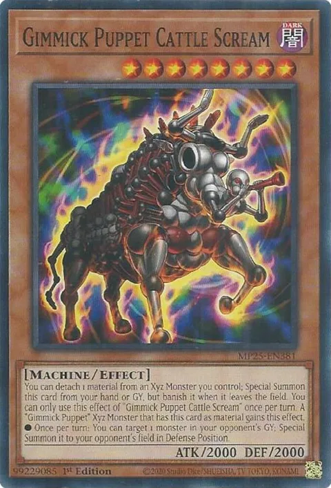 Gimmick Puppet Cattle Scream MP25-EN381 Yu-Gi-Oh card from 2025 Mega-Pack