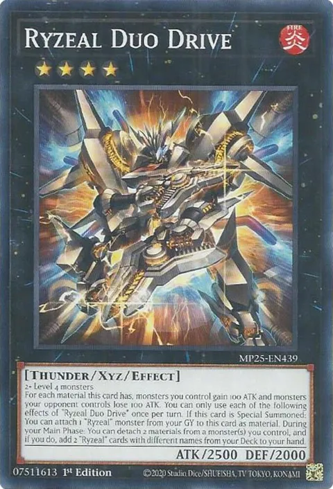 Ryzeal Duo Drive MP25-EN439 Yu-Gi-Oh card from 2025 Mega-Pack