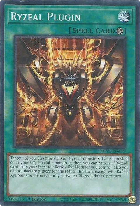 Ryzeal Plugin MP25-EN440 Yu-Gi-Oh card from 2025 Mega-Pack