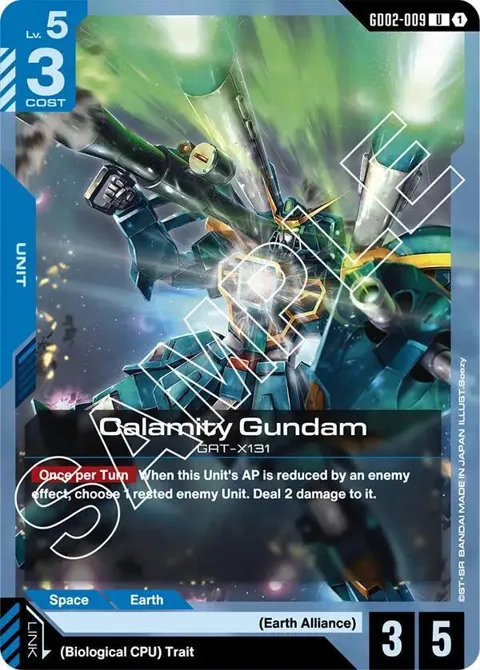 Calamity Gundam GD02-009 Gundam card from Dual Impact