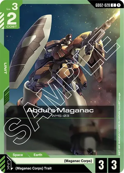 Abdul's Maganac GD02-028 Gundam card from Dual Impact