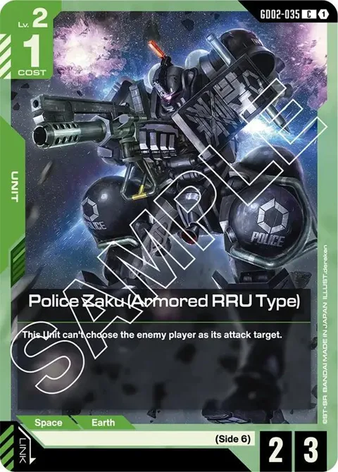Police Zaku Armored RRU Type GD02-035 Gundam card from Dual Impact