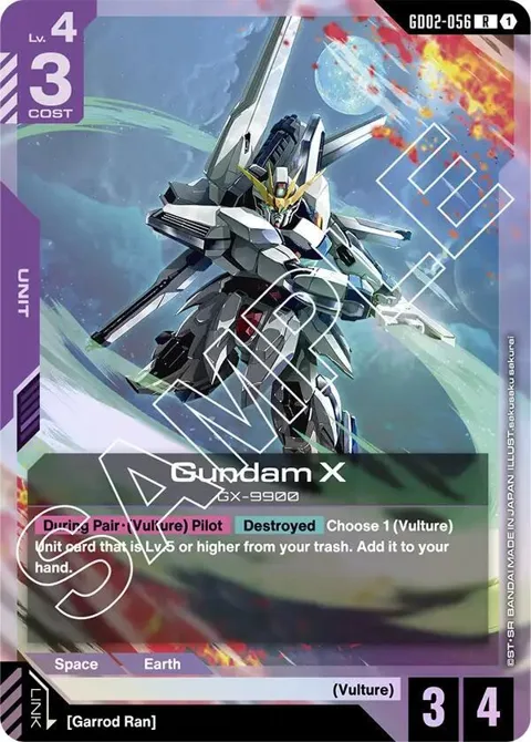 Gundam X GD02-056 Gundam card from Dual Impact