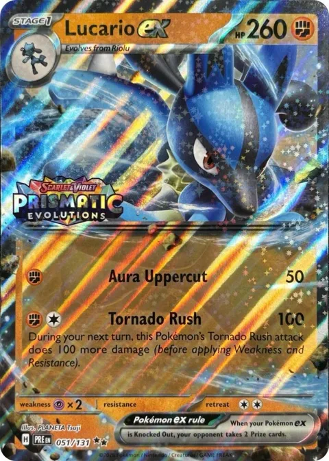 Lucario ex Prismatic Evolutions Stamp #051/131 Holofoil Pokémon card from Miscellaneous Cards & Products