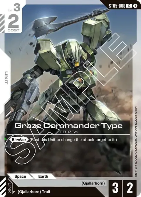Graze Commander Type ST05-008 Gundam card from Starter Deck 05: Iron Bloom