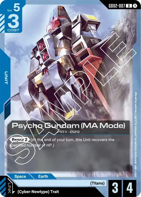 Psycho Gundam MA Mode GD02-007 Gundam card from Dual Impact