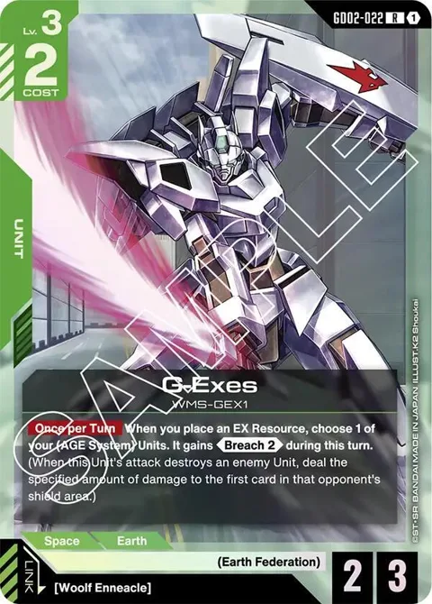 G-Exes GD02-022 Gundam card from Dual Impact