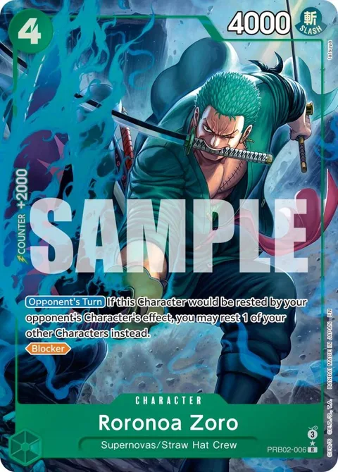 Roronoa Zoro Alt Art PRB02-006 One Piece card from Premium Booster -The Best- Vol. 2