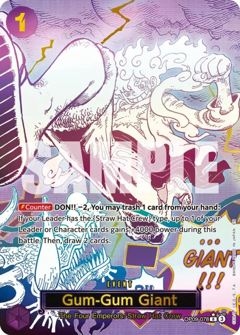 Gum-Gum Giant Alt Art OP09-078 One Piece card from Premium Booster -The Best- Vol. 2