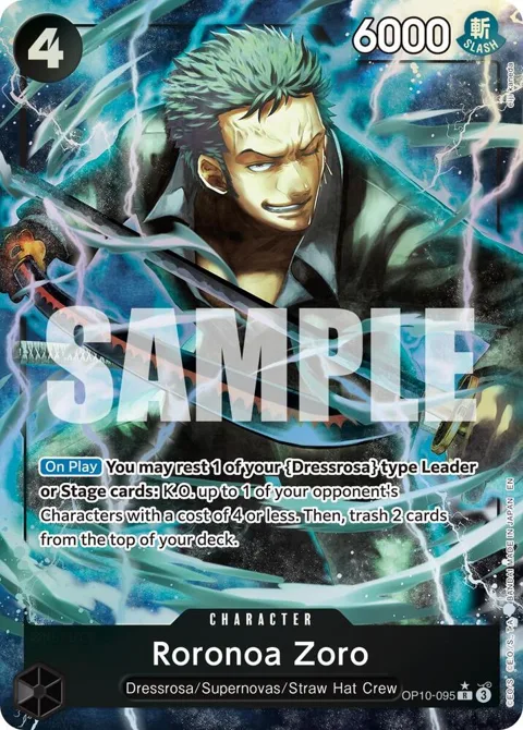 Roronoa Zoro Alt Art OP10-095 One Piece card from Premium Booster -The Best- Vol. 2