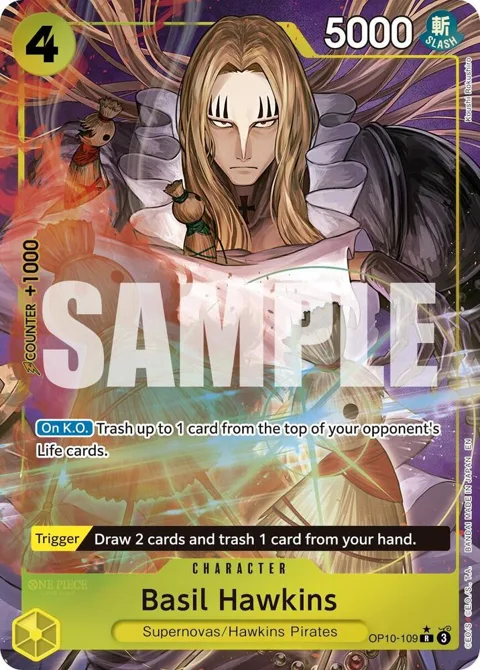 Basil Hawkins Alt Art OP10-109 One Piece card from Premium Booster -The Best- Vol. 2