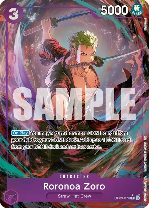 Roronoa Zoro Alt Art OP09-076 One Piece card from Premium Booster -The Best- Vol. 2