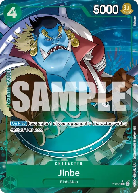 Jinbe Alt Art P-063 One Piece card from Premium Booster -The Best- Vol. 2