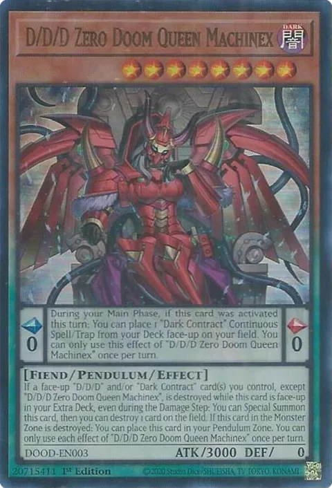 D/D/D Zero Doom Queen Machinex DOOD-EN003 Yu-Gi-Oh card from Doom of Dimensions