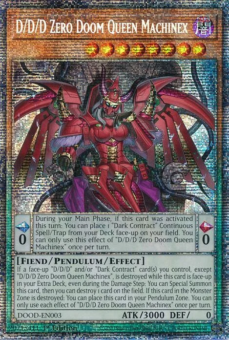 D/D/D Zero Doom Queen Machinex Starlight Rare DOOD-EN003 Yu-Gi-Oh card from Doom of Dimensions