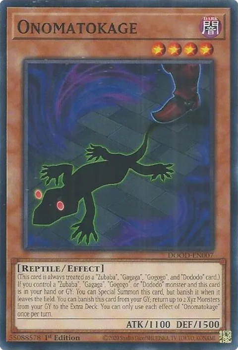 Onomatokage DOOD-EN007 Yu-Gi-Oh card from Doom of Dimensions