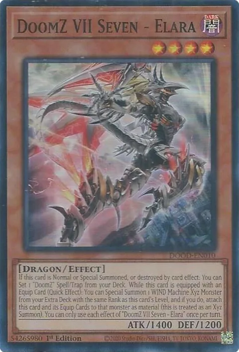 DoomZ VII Seven - Elara DOOD-EN010 Yu-Gi-Oh card from Doom of Dimensions
