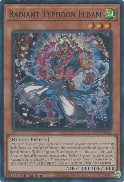 Radiant Typhoon Eldam DOOD-EN013 Yu-Gi-Oh card from Doom of Dimensions