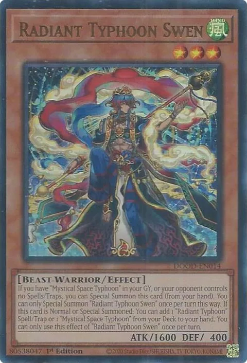 Radiant Typhoon Swen DOOD-EN014 Yu-Gi-Oh card from Doom of Dimensions
