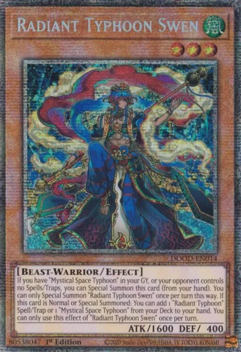 Radiant Typhoon Swen Starlight Rare DOOD-EN014 Yu-Gi-Oh card from Doom of Dimensions
